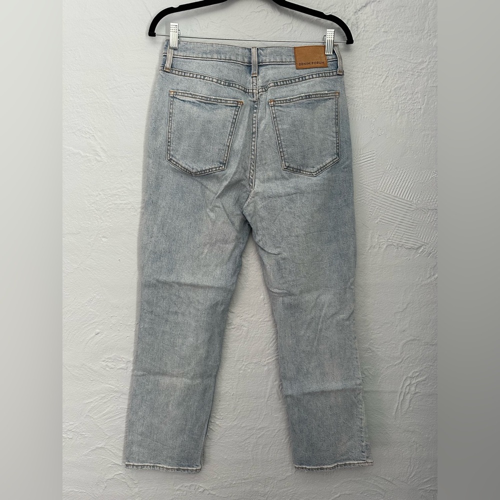 Denim Forum The Arlo High Rise Straight Light Wash Jeans - Picture 2 of 7
